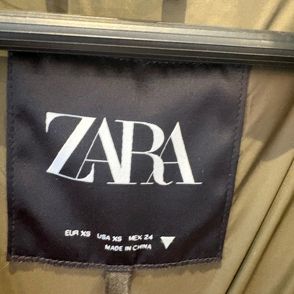 Zara Olive Hooded Puffer Vest - Picture 9 of 11